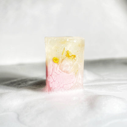 Spirited Sunset Gemstone Bar Soap Wild Rose with Rose Quartz