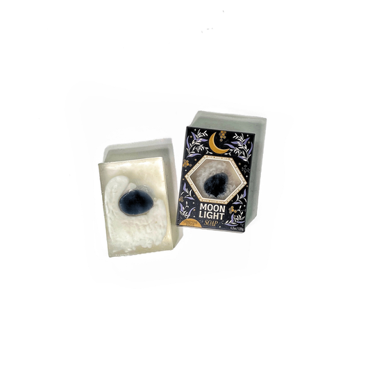 Moonlight Gemstone Bar Soap in Golden Honey with Obsidian