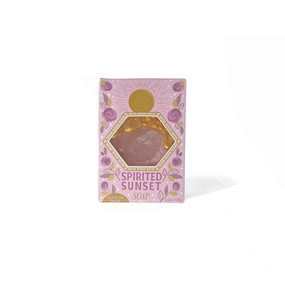 Spirited Sunset Gemstone Bar Soap Wild Rose with Rose Quartz