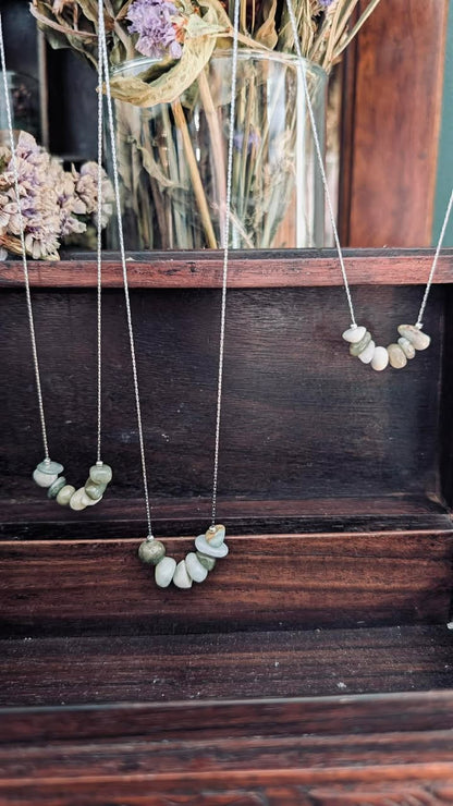 Everyday Charm- A Minimalist Necklace with Polished Semi-Precious Stone Chips