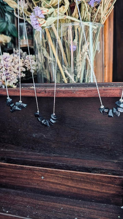 Everyday Charm- A Minimalist Necklace with Polished Semi-Precious Stone Chips