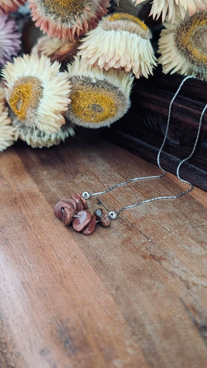 Everyday Charm- A Minimalist Necklace with Polished Semi-Precious Stone Chips
